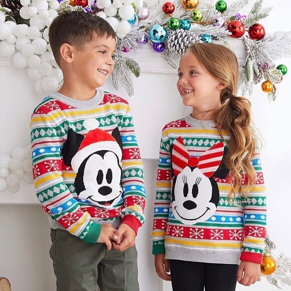 Disney Minnie Christmas Long Sleeve Sweater- Size 6-9 Months - Picture 1 of 6